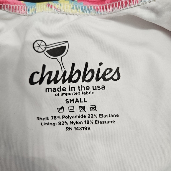 Chubbies Women’s One Piece Swimsuit Pink Pineapple Print Size small NWOT - Picture 7 of 7